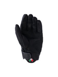 Alpinestars Mustang V3 Leather Gloves, Black, Palm View, premium goat leather construction with reinforced grip zones, short cuff with hook and loop closure and small embroidered logo patch, urban motorcycle protective gear