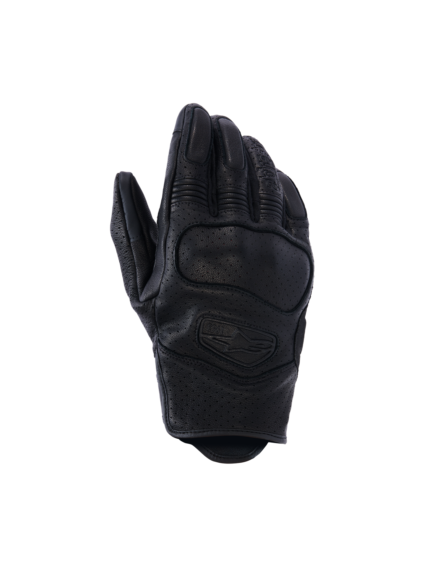 Alpinestars Mustang V3 Leather Gloves, Motorcycle Gloves, Black, perforated goat leather construction, integrated NUCLEON PLASMA knuckle protection, short cuff design for urban riding