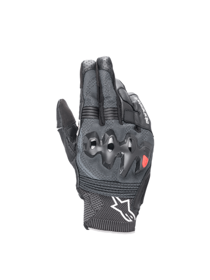 Alpinestars Morph Sport Gloves, black and gray motorcycle racing gloves with MorphTech Weave and impact knuckle protection.
