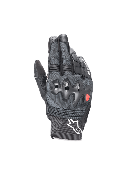 Alpinestars Morph Sport Gloves, black and gray motorcycle racing gloves with MorphTech Weave and impact knuckle protection.