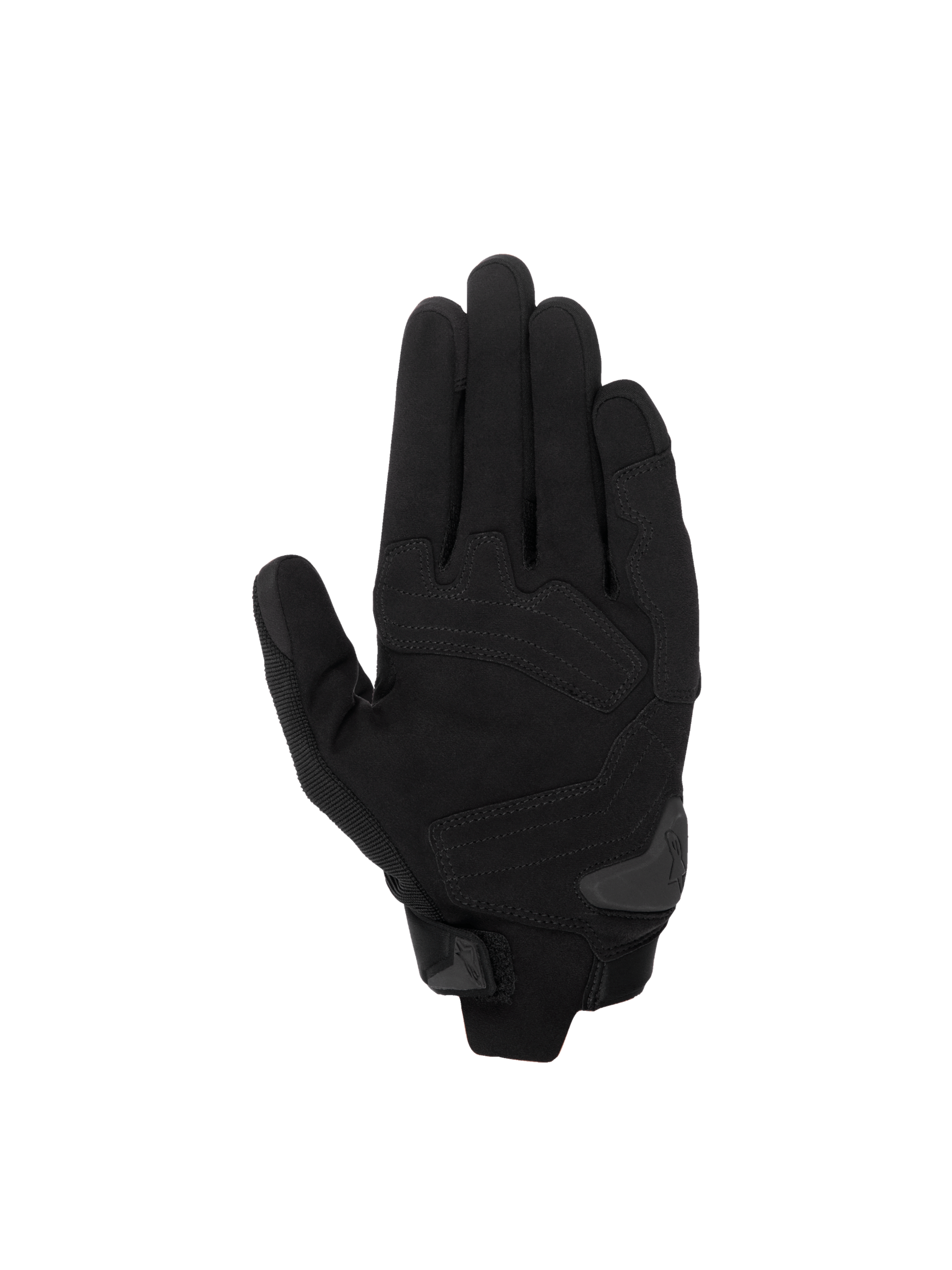 Alpinestars SP X 1 Gloves, Black motorcycle racing gloves with synthetic leather palm and TPR palm slider.