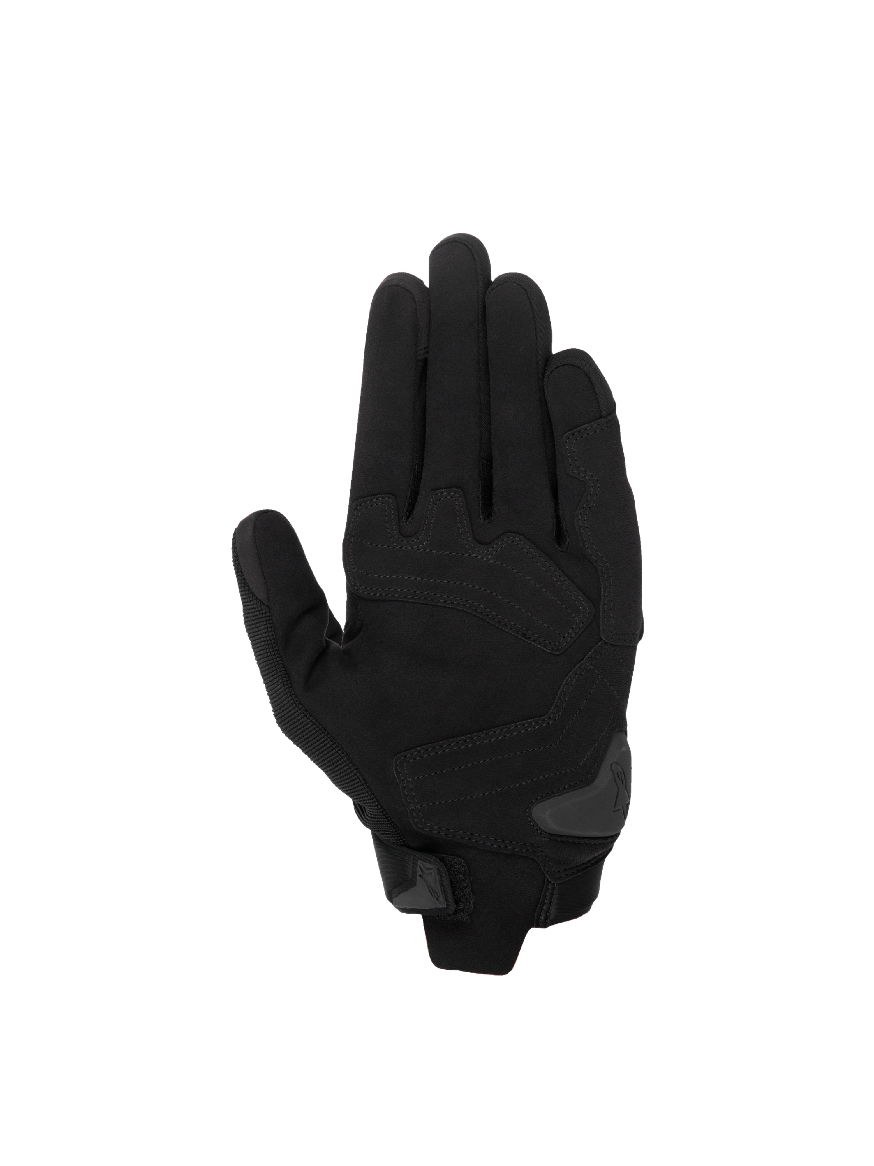 Alpinestars SP X 1 Gloves, Black motorcycle racing gloves with synthetic leather palm and TPR palm slider.
