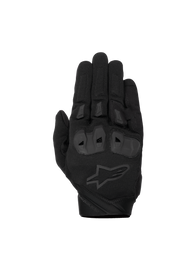 Alpinestars SP X 1 Gloves, black men's motorcycle racing gloves with TPR knuckle protection and CE certified textile.