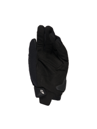 Alpinestars SP X 1 Gloves, Black, palm view showing synthetic leather construction for grip, TPR palm slider for impact protection, and adjustable cuff with white Alpinestars logo, motorcycle sport gear