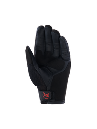 Alpinestars Manti Air Gloves, Adventure Motorcycle Gloves, Black, palm view featuring reinforced leather palm, breathable mesh on the thumb, and red circular 'AS' logo on the wrist closure.