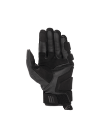 Alpinestars Phenom Leather Air Gloves, black goat leather motorcycle sport gloves, palm view with reinforced landing zones.