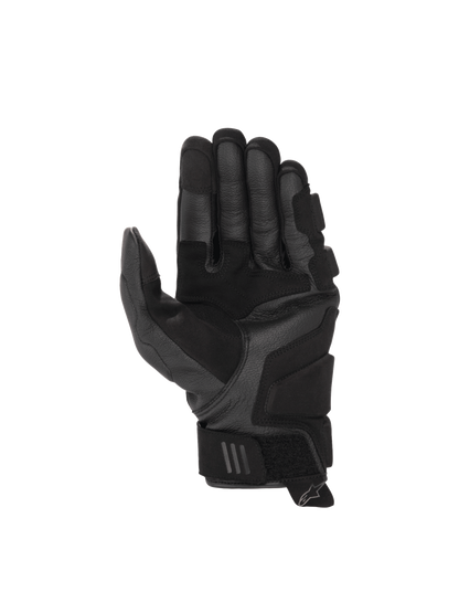 Alpinestars Phenom Leather Air Gloves, black goat leather motorcycle sport gloves, palm view with reinforced landing zones.