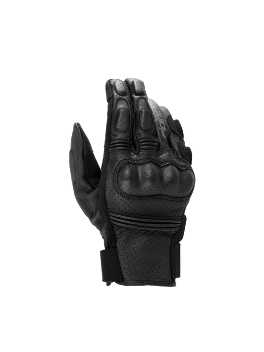 Alpinestars Phenom Leather Air Gloves, Black Men's Motorcycle Sport Gloves, Perforated Leather with Hard Knuckle Protection.