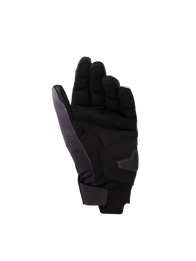 Alpinestars Reef Women's v2 Gloves, Women's Motorcycle Gloves, Gray Black Pink Fluo, palm side view featuring synthetic suede with padded reinforcements, short cuff with hook-and-loop closure, and conductive leather on index and thumb for touchscreen functionality