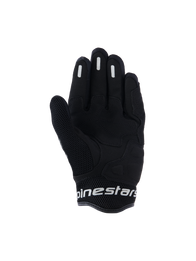 Alpinestars Stella Mogress Airflow Gloves, Women's Urban Motorcycle Gloves, Black, palm view featuring synthetic palm reinforcement, breathable 3D mesh on thumb and cuff, and white Alpinestars branding on the short cuff.