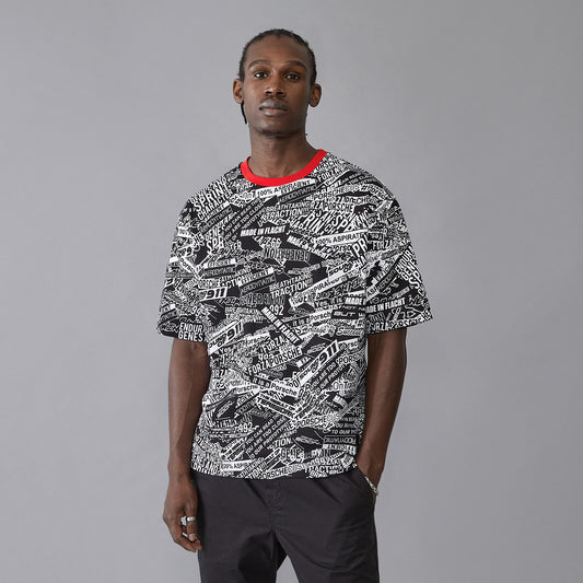 PORSCHE FW AOP OVERSIZED TEE - black