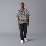 PORSCHE FW AOP OVERSIZED TEE - black