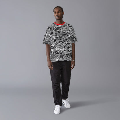 PORSCHE FW AOP OVERSIZED TEE - black