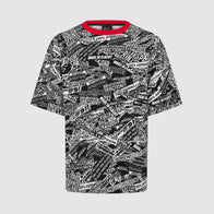 PORSCHE FW AOP OVERSIZED TEE - black