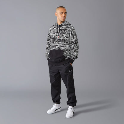 PORSCHE FW QUOTED AOP OVERSIZED HOODY - black