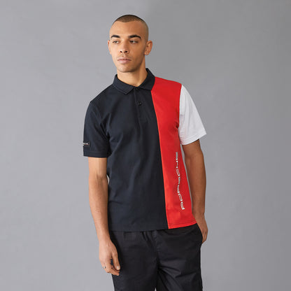 PORSCHE FW MENS STRIPE POLO - black