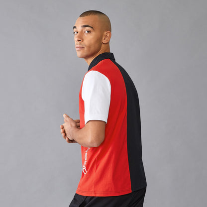PORSCHE FW MENS STRIPE POLO - black