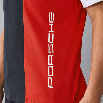 PORSCHE FW MENS STRIPE POLO - black