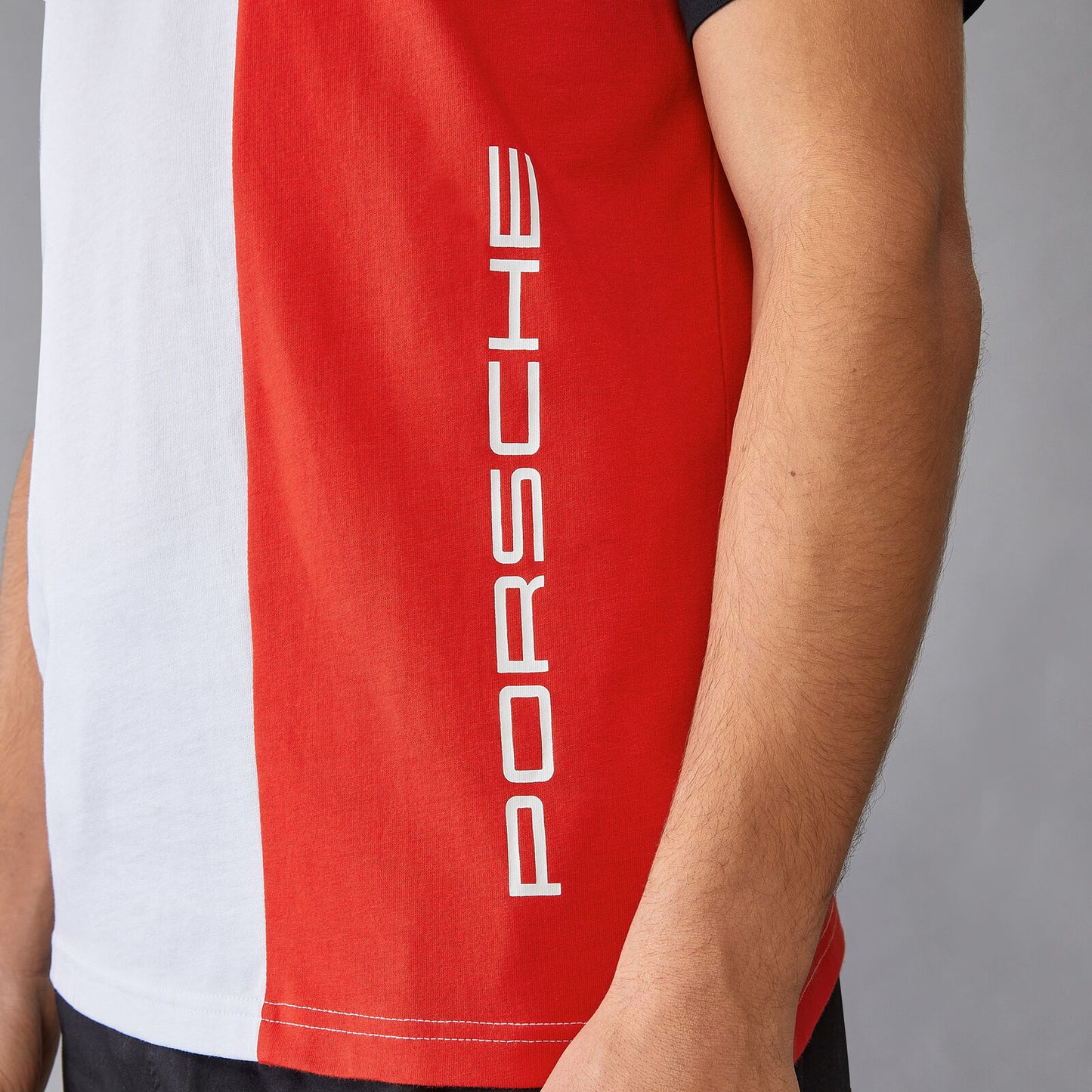 PORSCHE FW MENS STRIPE POLO - white