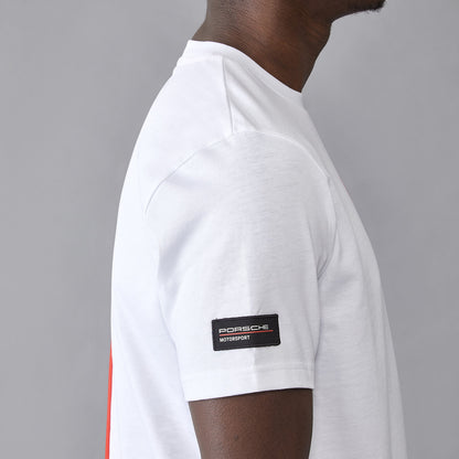 PORSCHE FW MENS STRIPE TEE - white