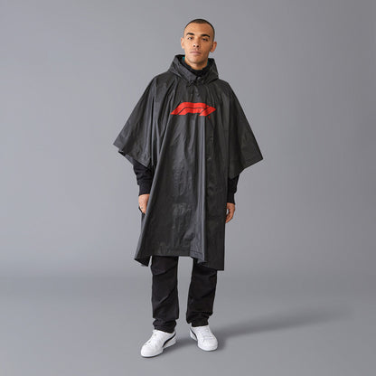 F1 FW LOGO PONCHO - black