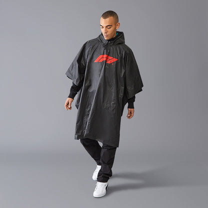 F1 FW LOGO PONCHO - black