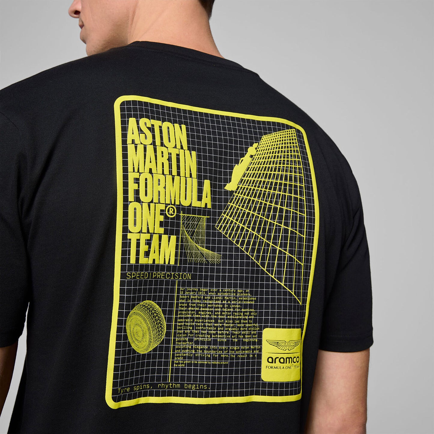 AMF1 FW MENS GRID GRAPHIC TEE - black