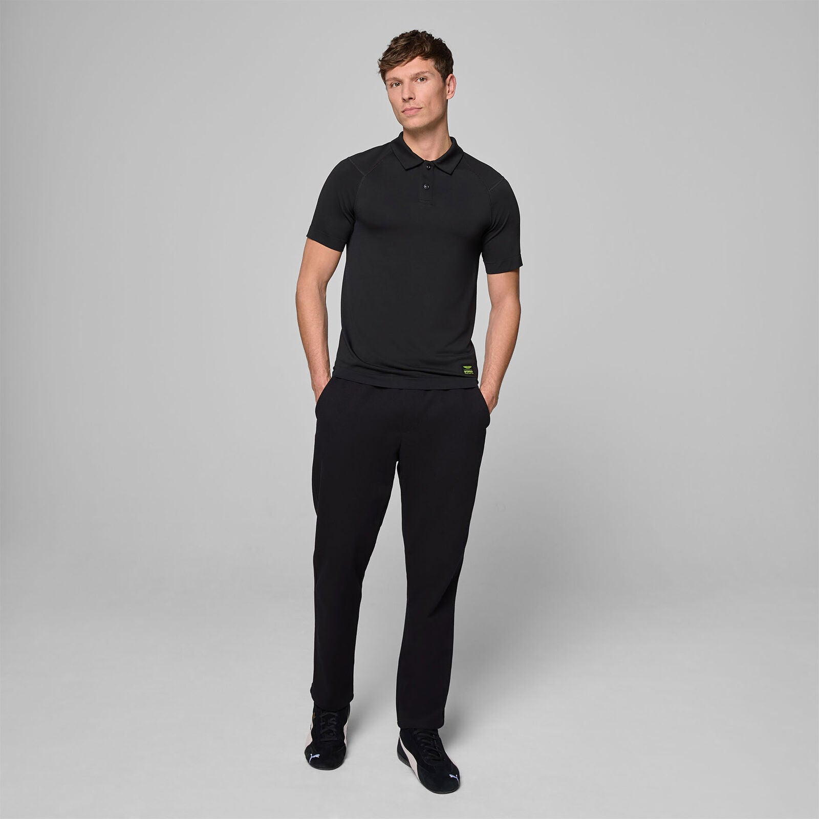 AMF1 FW MENS SEAMLESS POLO - black