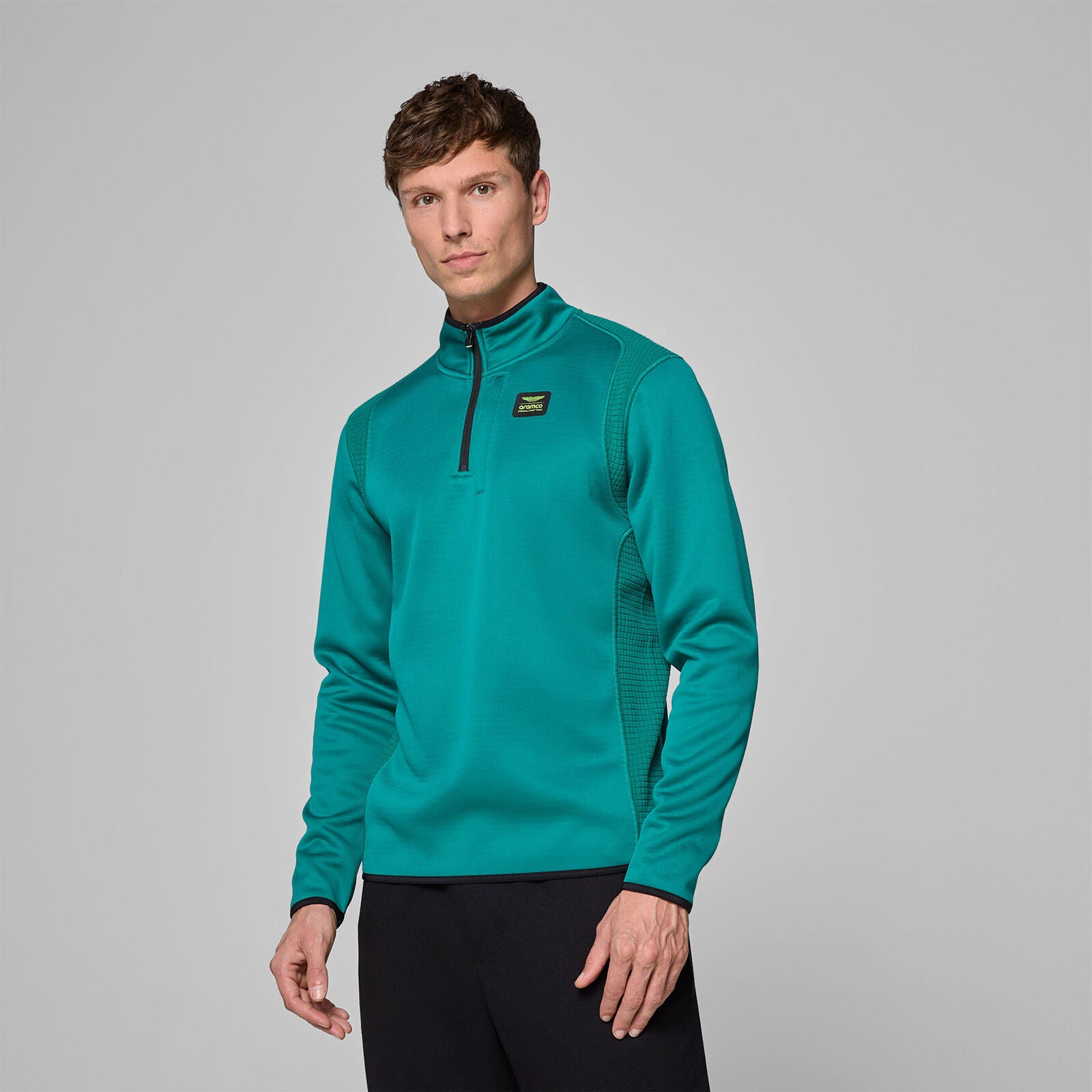AMF1 FW MENS  1/4 ZIP SWEAT - green