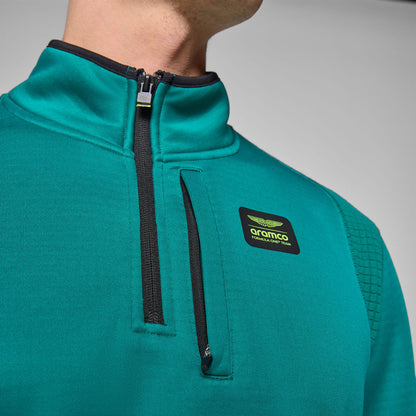 AMF1 FW MENS  1/4 ZIP SWEAT - green