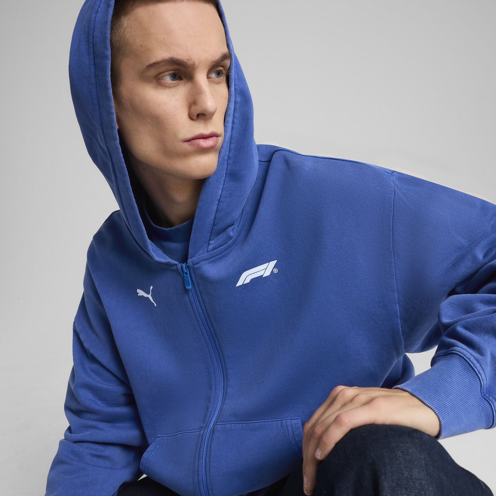 F1 LS GRAPHIC FULL ZIP HOODIE - blue