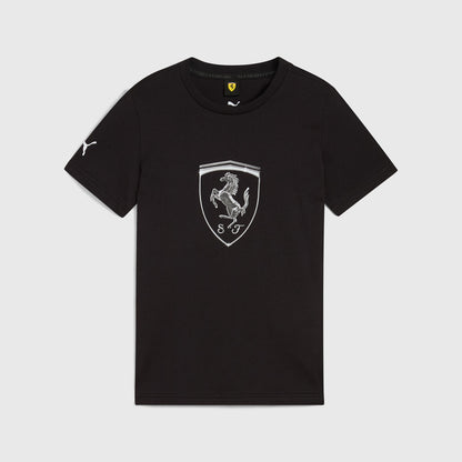 SF LS RACE KIDS TONAL BIG SHIELD TEE - black