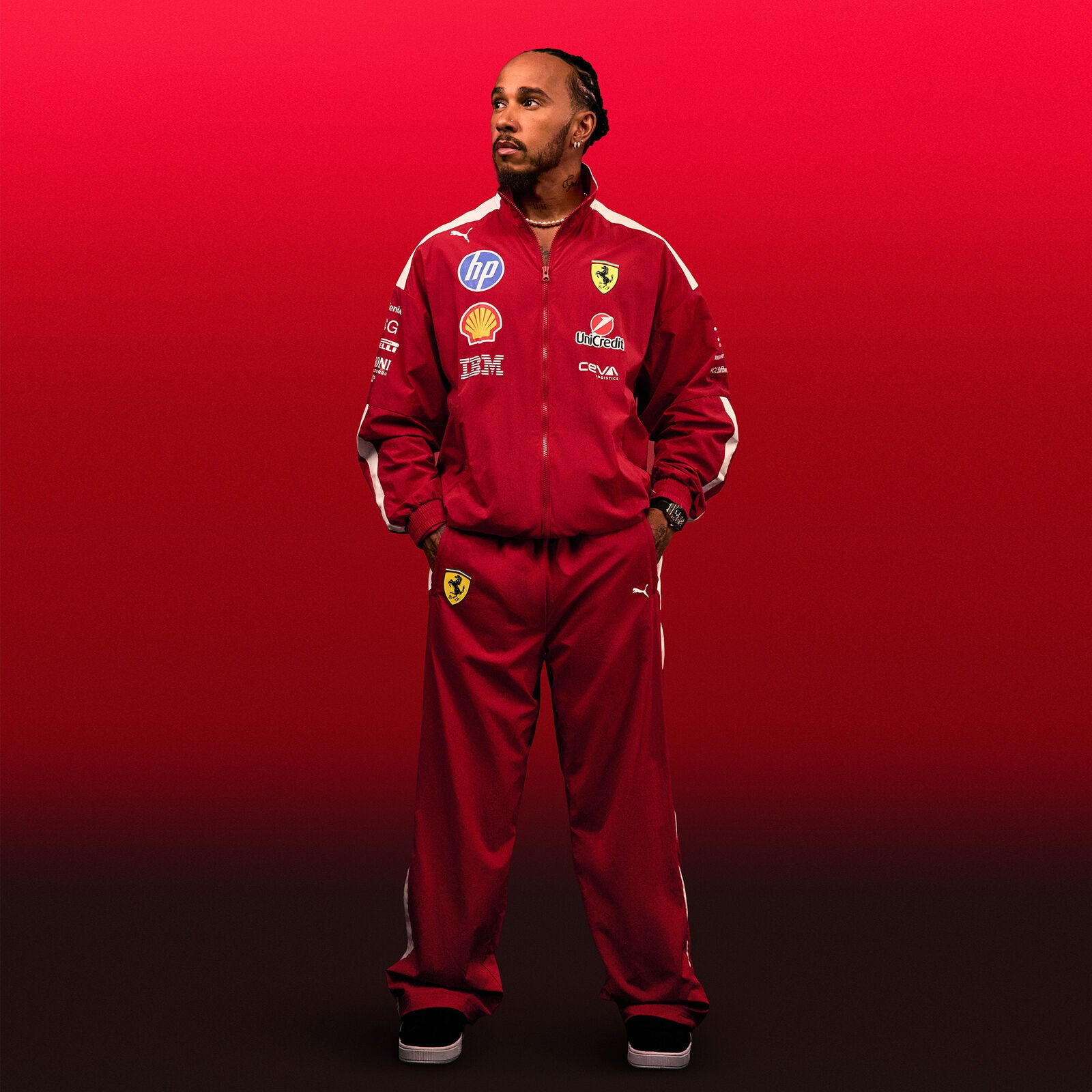 SF RP DRIVERS T7 OVERSIZED PANTS - red