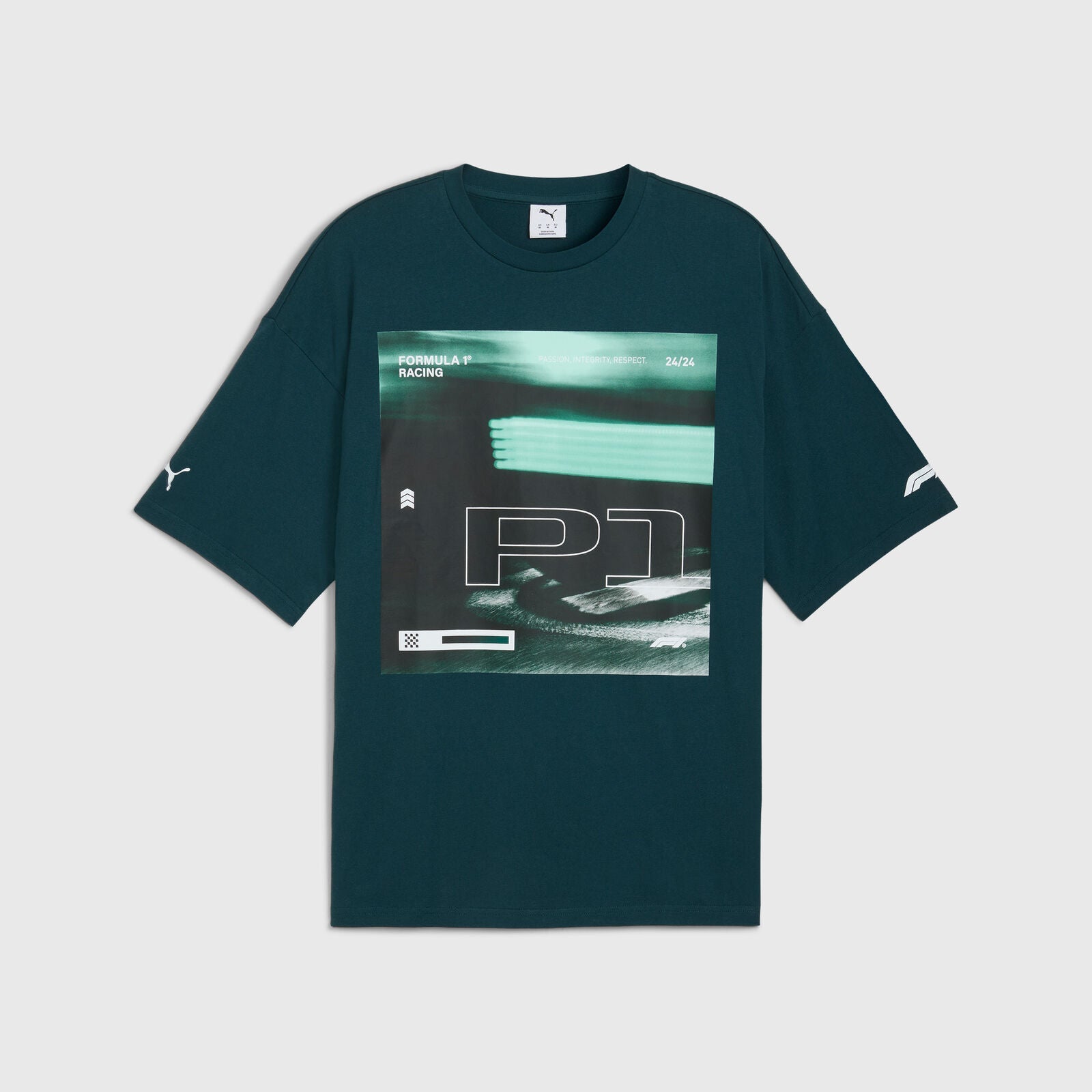 F1 LS 75 YRS RACING TEE - dark green