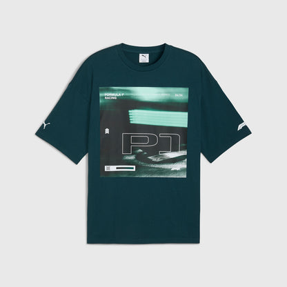 F1 LS 75 YRS RACING TEE - dark green