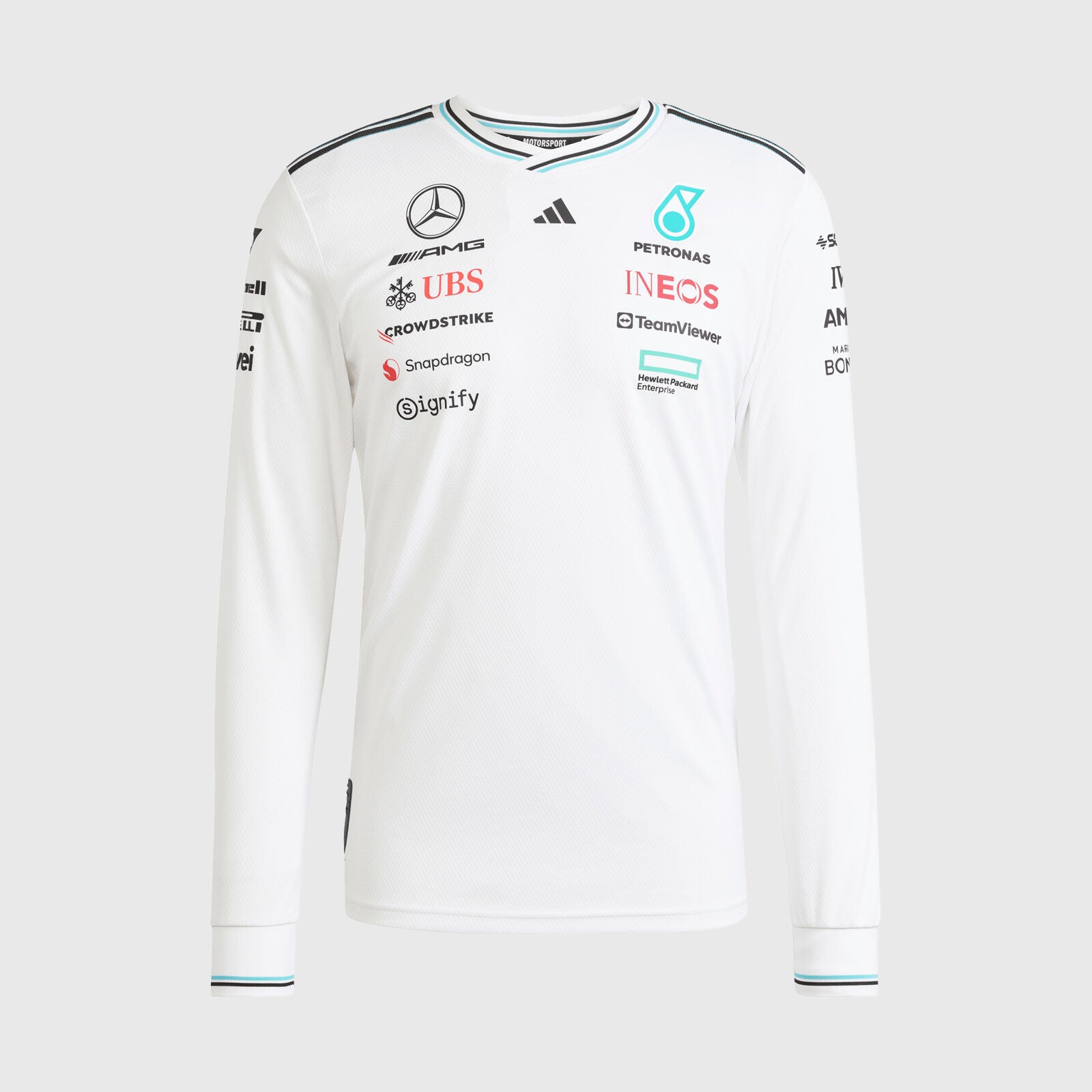 MAPF1 AUTH MENS DRIVER LS TEE - white