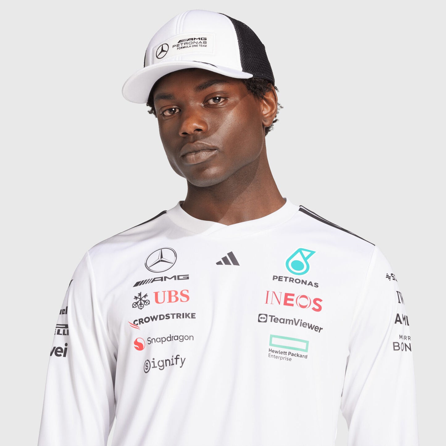 MAPF1 RP MENS DRIVER LS TEE - white