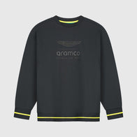 AMF1 FW LOGO STEALTH CREW SWEAT - True Black