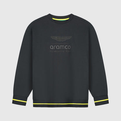 AMF1 FW LOGO STEALTH CREW SWEAT - True Black