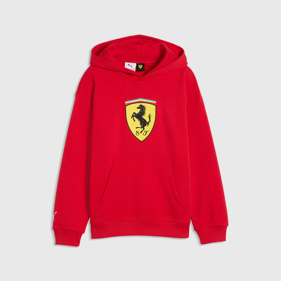 SF FW KIDS LARGE SHIELD HOODIE - Rosso Corsa