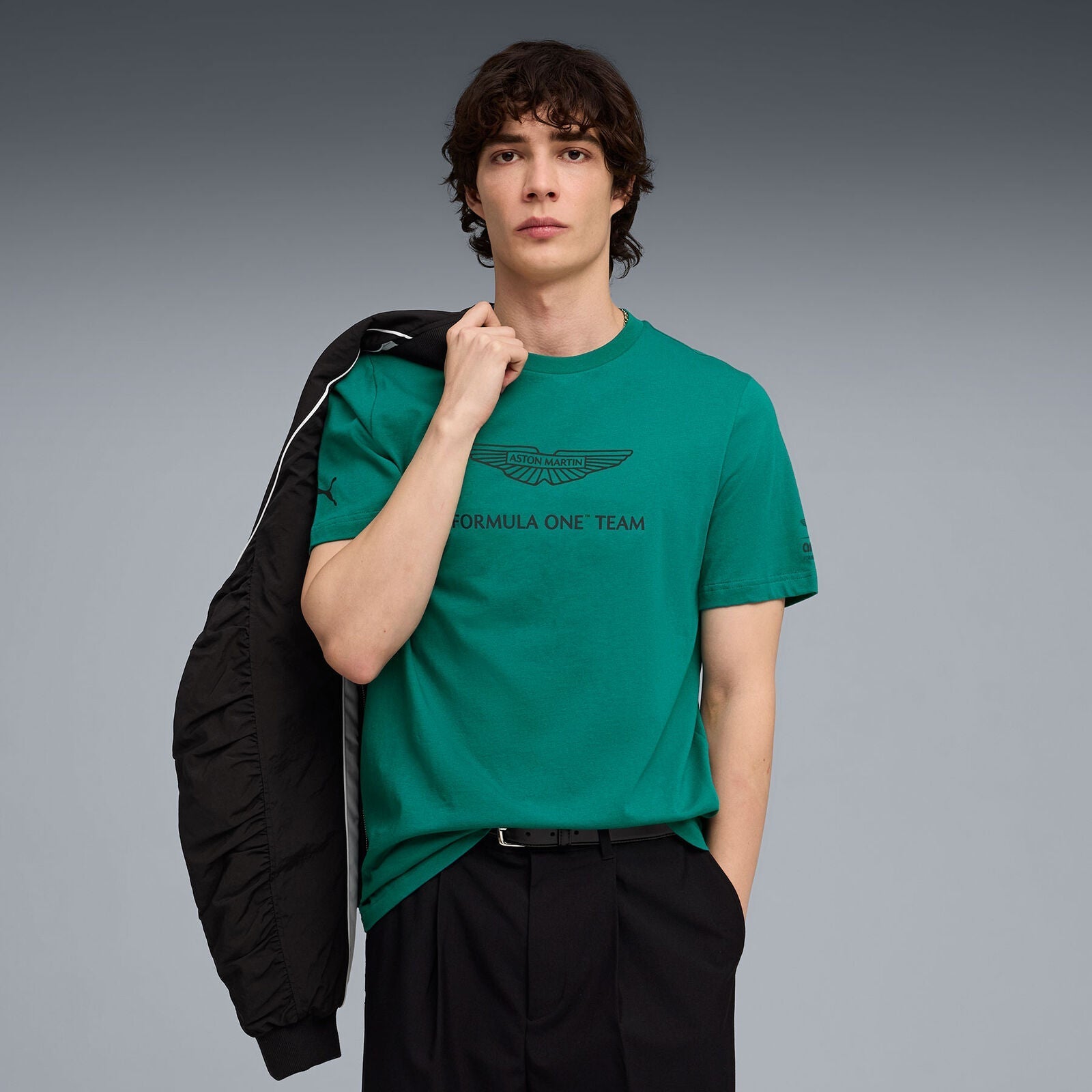 AMF1 FW Large Logo Tee - dark green moss