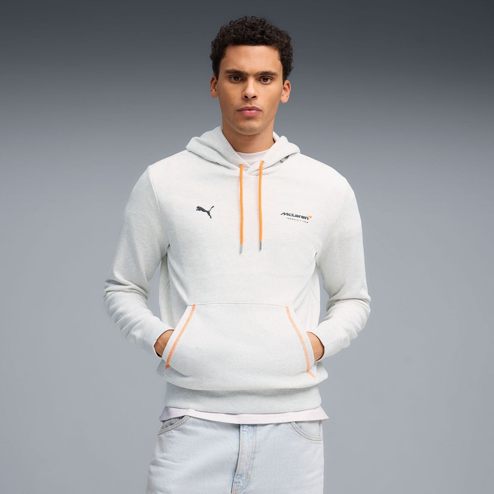 ML LS Graphic Hoodie - White Glow Heather