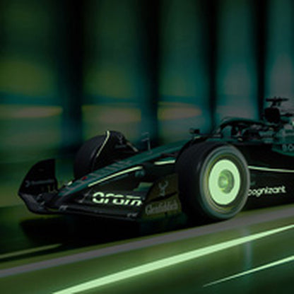 AMF1 GLOW AMR25 LAUNCH POSTER - dark green