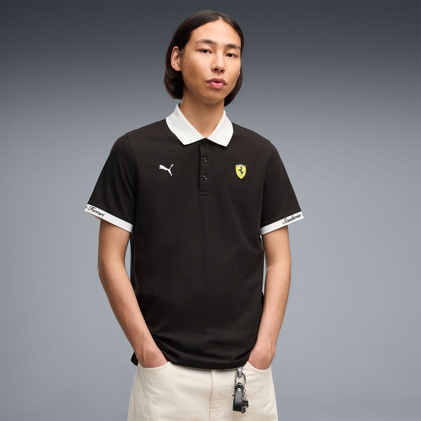 SF LS PIQUET POLO - PUMA BLACK