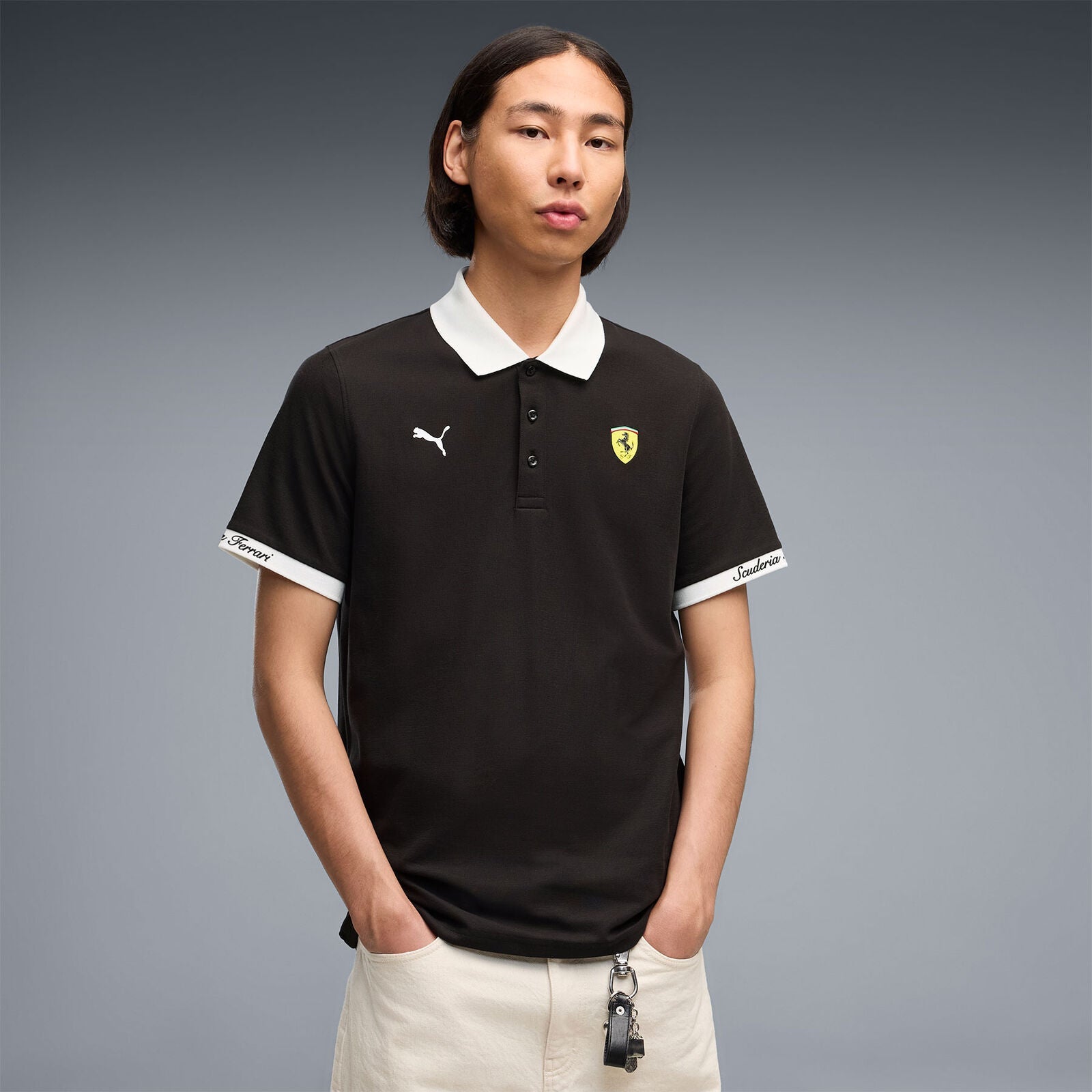 SF LS PIQUET POLO - PUMA BLACK