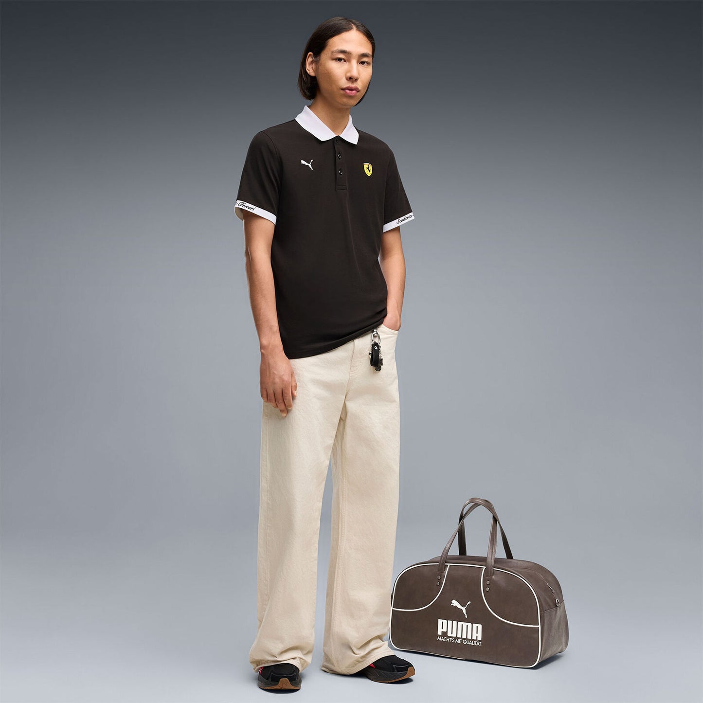 SF LS PIQUET POLO - PUMA BLACK