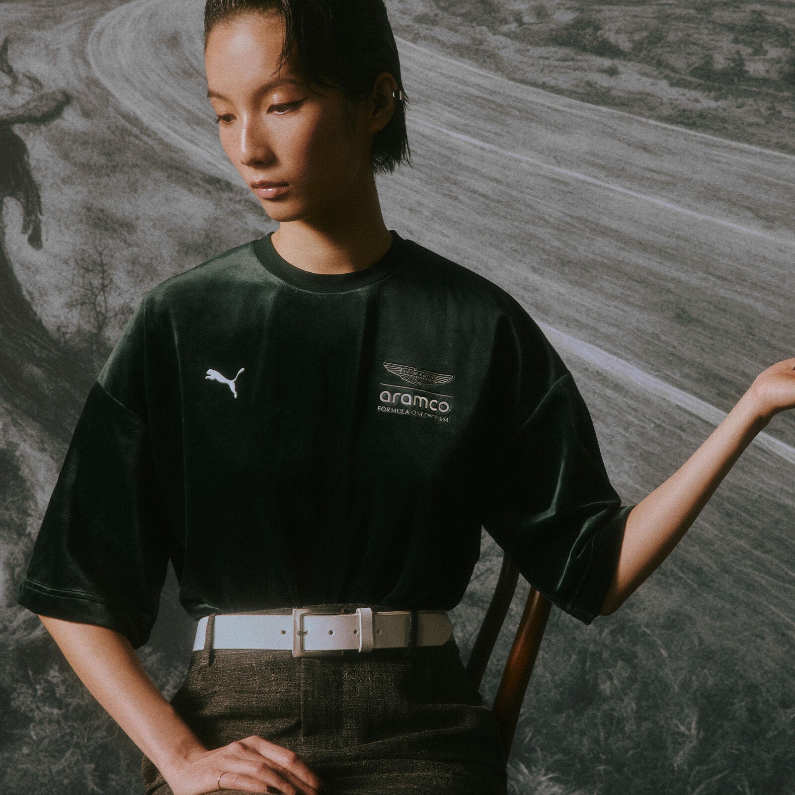 AMF1 LS OVERSIZED SE UK TEE - Green Lux