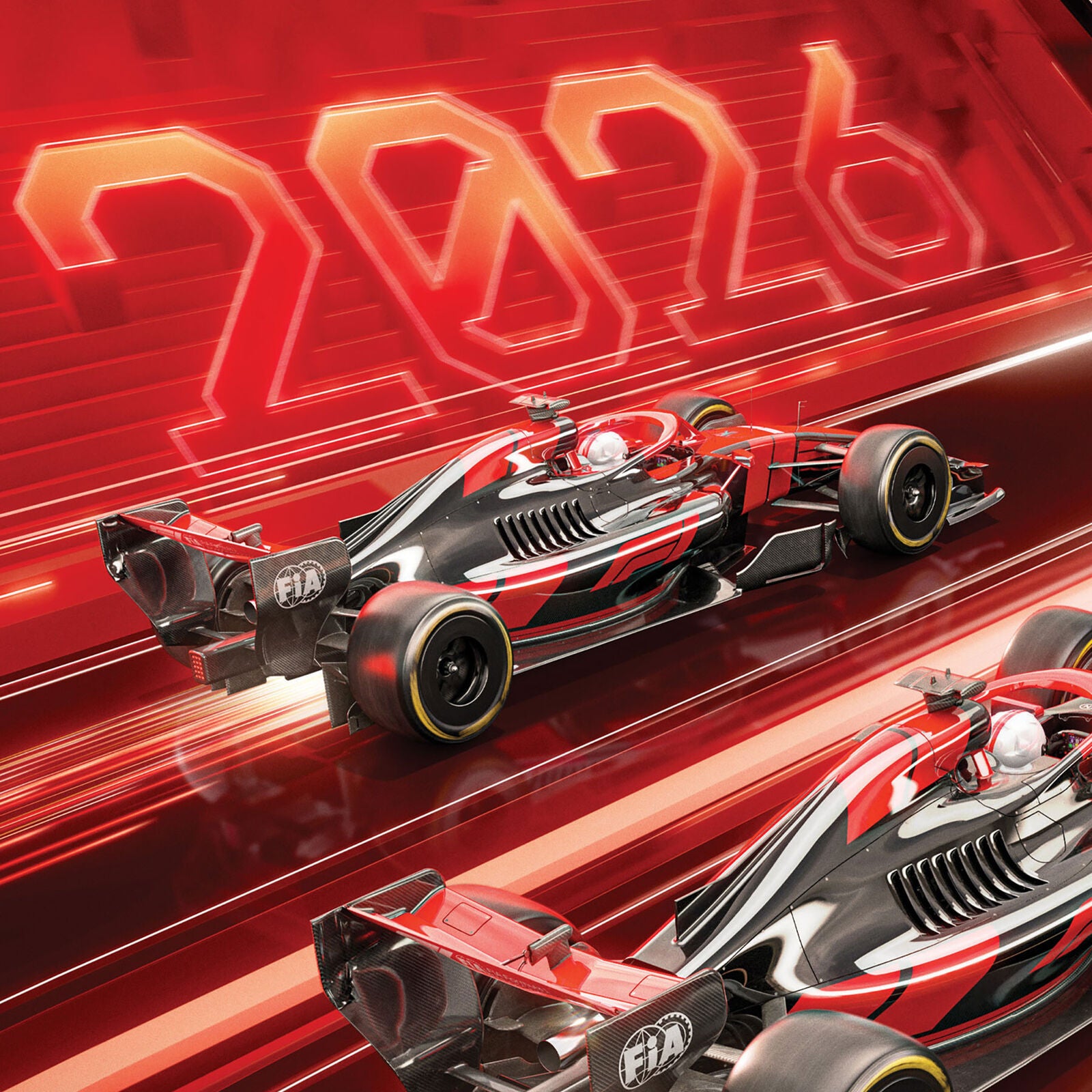F1 FW 2026 CALENDAR POSTER - Red