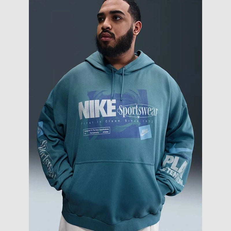 Nike Club Men’s Oversized French Terry Pullover Hoodie Hoodie unisex detail view 5 | Dash Racegear — Pullover hoodie by Nike Club featuring relaxed fit