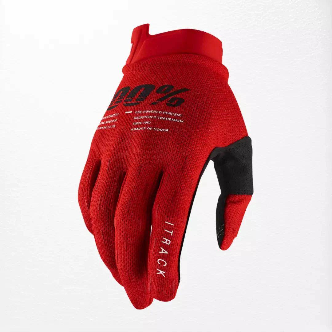 100% iTrack MX Gloves Red | DASH RACEGEAR